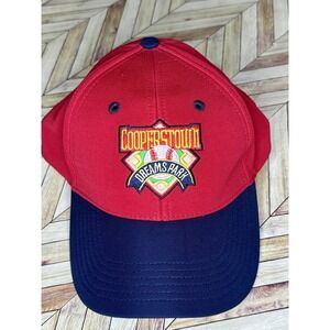 Cooperstown Dreams Park Hat Adjustable Red Navy Blue Embroidered Baseball Cap